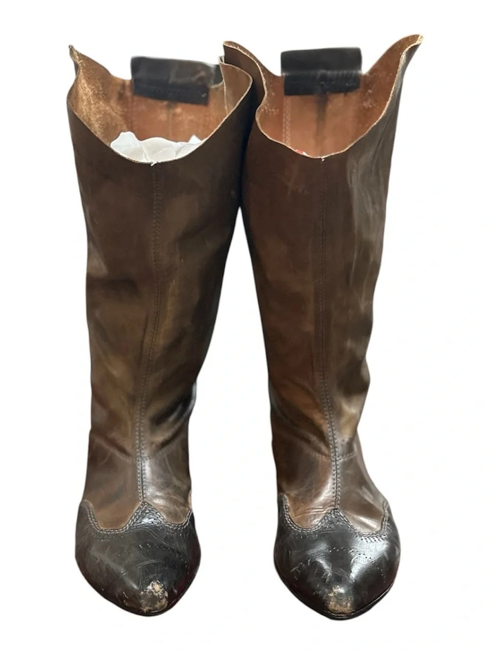 Vintage Women's Over-the-Knee Leather Boots in Dark Brown